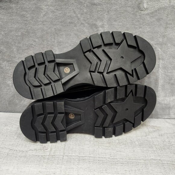 Masika Black Patent Leather Loafers with tassels, Size 40 (US 8.5) Thick-Soled - Picture 9 of 13